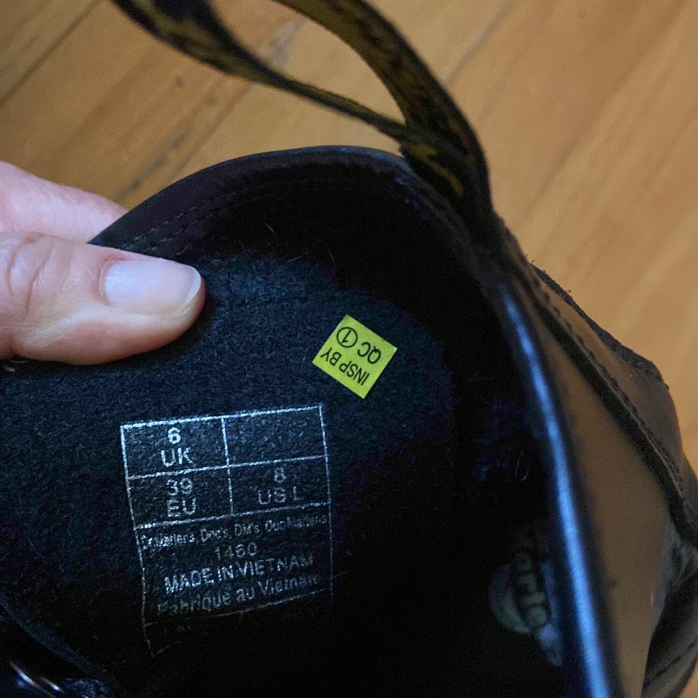 Dr. Martens 1460 Double Strap Black Leather Boots - Picture 9 of 11
